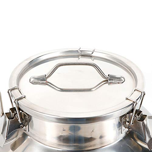 Milk Can with Sealed Lid, Stainless Steel Milk Transport Cans Wine Pail Bucket Tote Jug Pot Oil Liquid Storage Barrel with 2 Handles Sealed Silicone Anti-Leak Ring Lock Belt 50L 13.208 Gallon - color: 50l