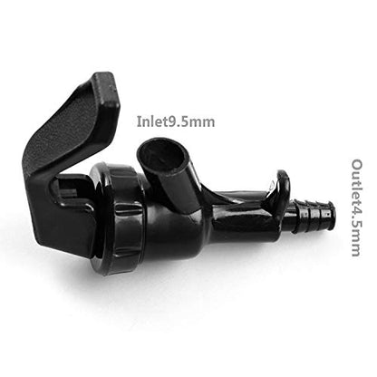 PERA 4 Pack Black Plastic Beer Dispensing Faucet Picnic Tap, Polished, 1/4" Barb Hose Connection, Up to 20 PSI Serving Pressure, 4 Pieces Homebrew Kit
