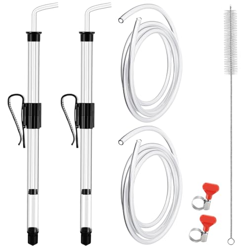 14” Mini Auto Siphon - 3/8”Racking Cane, Homebrew Beer Wine Siphon Pump with 5.5FT Silicone Tubing Auto Siphon Clamp Efffortless Bottling Fermentation Siphoning Kombucha Mead Wine Making Kit