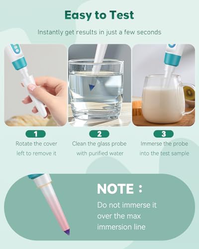 Pawfly Digital pH Meter for Food High Accuracy pH Tester for Sourdough and Bread, Food pH Meter for Fermentation pH Test Pen for Fermenting, Sausage, Canning, Meat, Cheese and Water