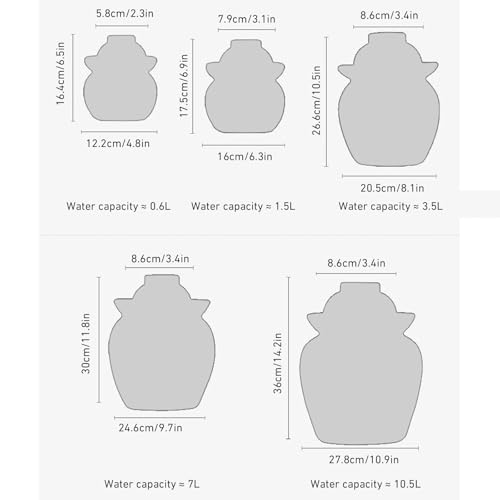 Ceramic Fermenting Crock with Water Seal Airlock Lid, Traditional Chinese Fermentation Crock Stoneware Pickling Pot for Pickles, Kimchi, and Fermented Probiotic Food,Green,1.5L - color: Green, size: 1.5L