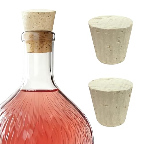 2 Pcs Carboy Cork Stopper, Wood Tapered Fermentation Bungs for 3, 5, 6 Gallon Glass Water Jug, Reusable Natural Wooden Caps for Home Brewing, Wine Making - size: 3&5&6 Gallon
