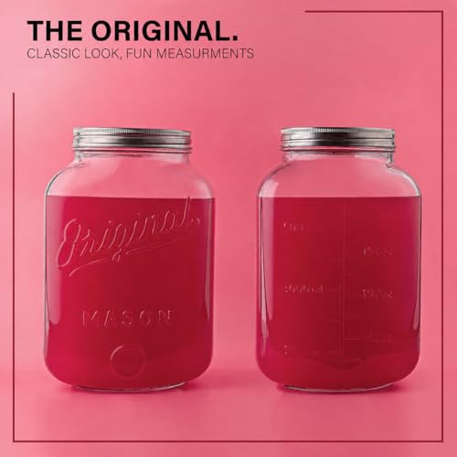 Large 2 Gallon Glass Jar with Airtight Lid, Mason Jar Extra Wide Mouth for Flour Sugar Food Storage Containers, Canning Jars for Bulk Sun Tea, Kombucha, Cookie, Pickle, Fermenting Canisters
