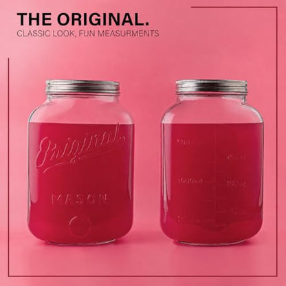 Large 2 Gallon Glass Jar with Airtight Lid, Mason Jar Extra Wide Mouth for Flour Sugar Food Storage Containers, Canning Jars for Bulk Sun Tea, Kombucha, Cookie, Pickle, Fermenting Canisters