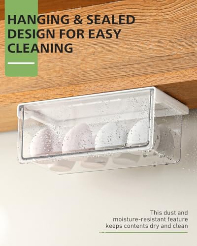 BALUCA Small Clear Stackable Storage Drawers – 33° Angled Acrylic Makeup Organizer for Vanity, Undersink & Kitchen Cabinets | Multi-Purpose Plastic Storage Bins & Drawer Organizer Bins (Large) - size: Large