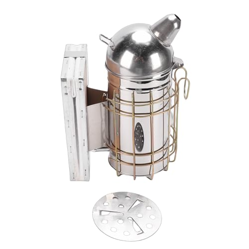 Bee Smoker for Beekeeping, Stainless Steel Smoker with Heat Chamber Beekeeping Equipment with Hanging Hook Beekeeper Tool Set for Beginners & Professionals