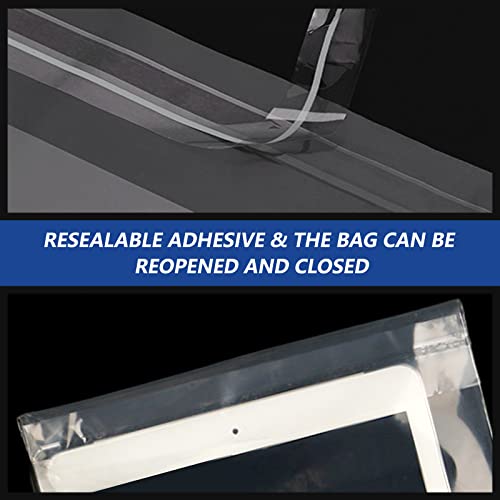 11" x 14" (200 Count) Self Seal Clear Poly Bags with Suffocation Warning for Packaging, Shipping, Clothing, Shirts & FBA - Resealable Adhesive - color: 200 Count