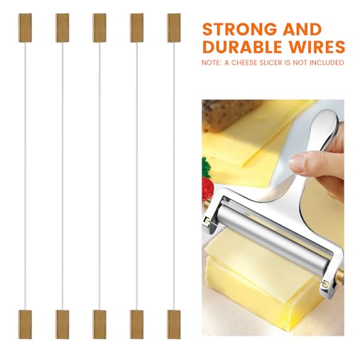 TOPULORS 5-Pack Stainless Steel Cheese Slicer Cutter Replacement Wires, Compatible With Zulay Kitchen, Sopito, Bellemain Roller Cheese Slicers, Ideal for Hard & Soft Cheese Slicing