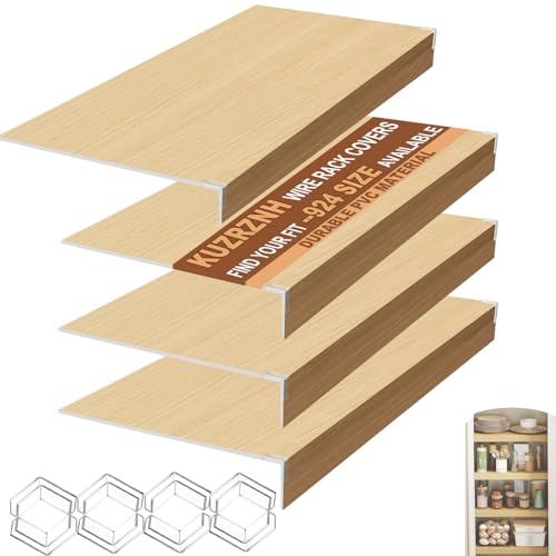 Wire Shelf Covers 4Pcs, 24x16x3 in, Faux Wood Wire Rack Covers for Pantry, Kitchen, Closet, Moisture-Resistant & Easy-to-Clean Organizer Liners, Original Wood - color: #2 Original Wood, size: 24x16x3 in