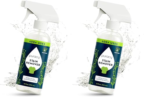 Puracy Stain Remover, Travel and Laundry Stain Cleaner for Clothes, Baby Essentials, Kids Stains, Oil and Fabric Spot Cleaner (Stain Remover Spray, 12 fl oz) (Pack of 2) - size: 12 Fl Oz (Pack of 2)