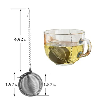 304 Stainless Steel Tea Strainers for Loose Tea Infuser Ball, Extra-Fine Mesh Tea Ball, Tea Holder Loose Leaf Tea Steeper, Tea Diffuser for Rooibos, Black Tea, Herbal & Spices (Small x 2) - size: Small - 2 Pack