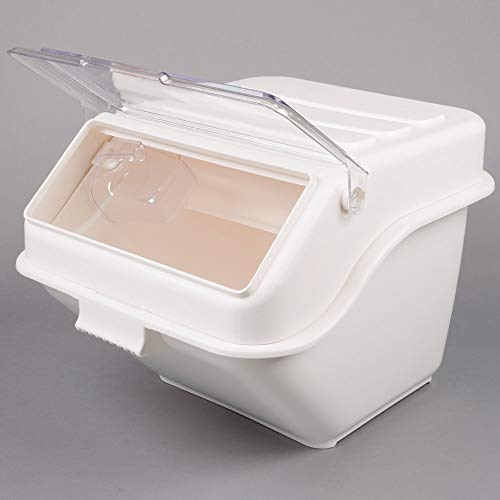 12.6 Gal.(Gallon) / 200 Cup Shelf Ingredient Bin with Flip Lid & Scoop.SCOOP Added! Use for long term storage products: sugar, pasta dogs food, flour for Home, Restaurant, Industrial.