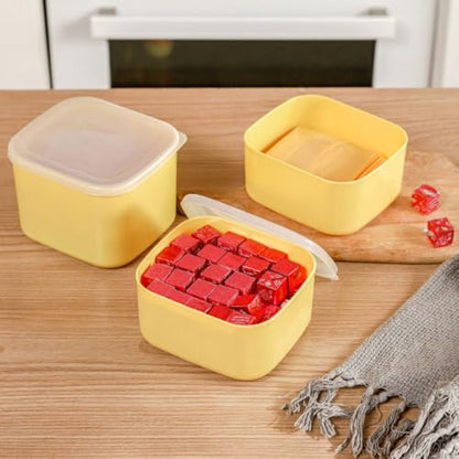 Beaupretty Cheese Storage Boxes Set 4pcs (2 Large + 2 Small) Covered Cheese Keeper Containers for Refrigerator Kitchen Supplies Multi-function Garlic Ginger Storage