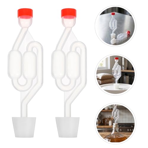 2 Sets S-shaped Silicone and Pp Airlocks with #6 Wine Stoppers for Home Fermentation Supplies Bubble Airlock for Wine Making and Beer Fermentation Prevents Gas Backflow