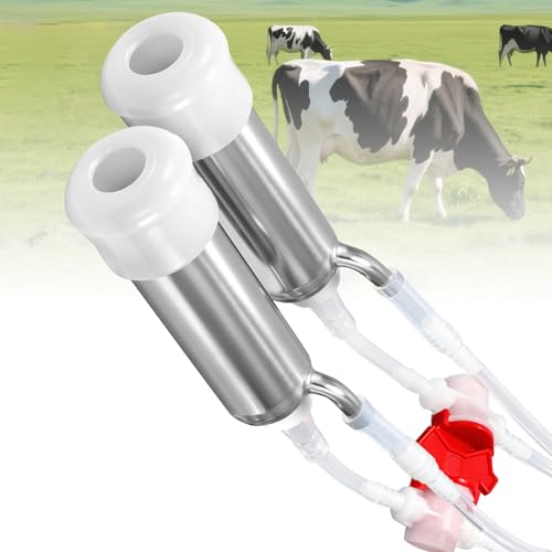 φ25mm Double Head Teat Cup for Cow Milking Machine Accessory, with 5x8mm Hose - style: Cups for cow