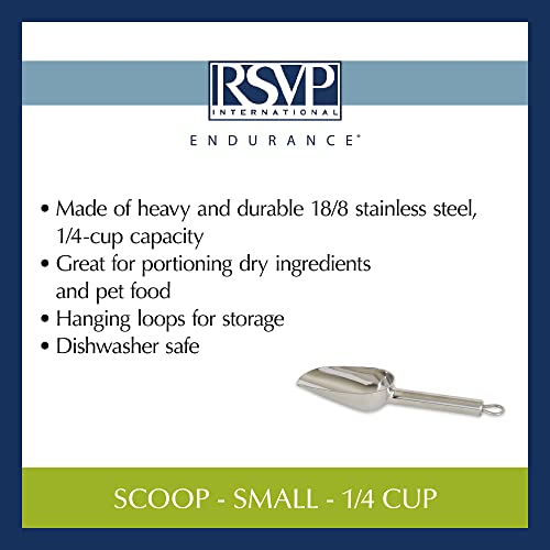 RSVP International Endurance Stainless Steel Measuring Scoop Collection, 0.25-Cup - size: Regular, 0.25-Cup