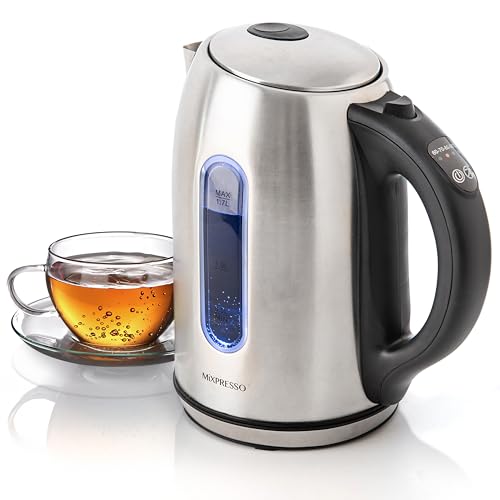 Moss & Stone Stainless Steel Electric Kettle Temperature Control, 1.7L | Large, portable hot water tea kettle, cordless fast boiling pot, boil-dry protection, auto shut-off, 2 hr keep warm - color: Silver 1.7L Temperature Control