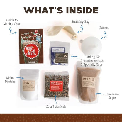 Craft A Brew - Craft Cola Kit - Easy for Beginners - At Home Soda Making Kit - Make Your Own Craft Cola - Includes Ingredients & Reusable Equipment - Starter Home Brewing - Makes 4 Liters - style: Cola Kit