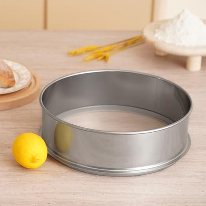 VEVOR Flour Sieve Fine Mesh, 40 Mesh Sifter, 304 Stainless Steel Sifter Food-grade, Dia. 12.6" Fine Mesh Strainers for Baking, 5 Sizes Mesh hole for Mungbean, Rice, Flour, Pearl Powder - style: 40 Mesh