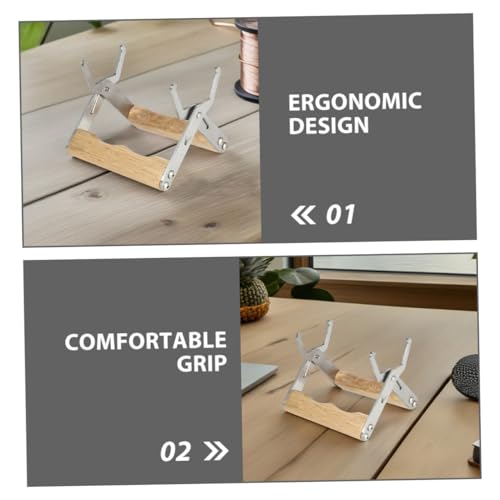 ORFOFE 4pcs Stainless Steel Hive Frame Lifter Tool with Wooden Handle Beekeeping Equipment for Beehive Inspection and Frame Grip