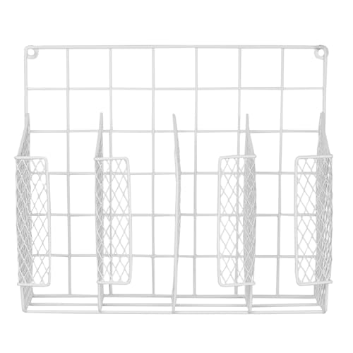 Home Basics Organizer Rust Resistant, Perfect for Food Storage, Silver Foil, Wax Paper, Sandwich Bags, Plastic Wrap-Mounts,White - color: White