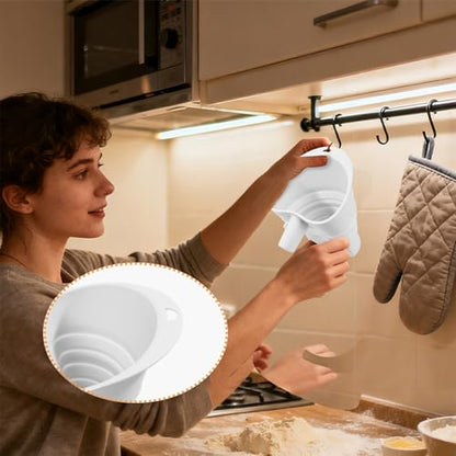 Silicone Foldable Flour Funnel-Wide Mouth No Clogging,Compatible with KitchenAid Ksm150 5-Quart Tilt-Head Stand Mixer (Extended White) - color: Extended White