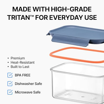 LocknLock Tritan Plastic Bisfree Modular Plus Food Storage Container Set, 8 set (4 containers & 4 Lids)- Navy - color: Mint, size: 8 set (4 containers & 4 Lids)
