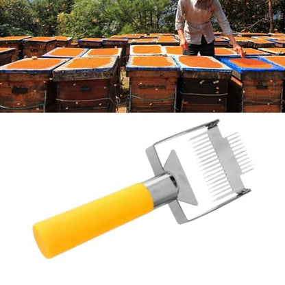 Beekeeping Uncapping Fork with Handle Honeycomb Scraper Tool Stainless Steel Tines 9.06 Inch for Honey Harvesting
