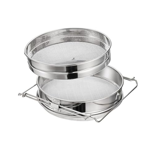 Double Layer Stainless Steel Honey Filter Sieve 40/60 Mesh Beekeeping Strainer for Honey Processing