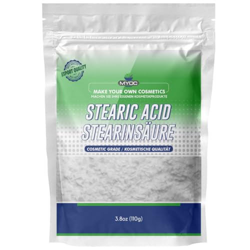 Stearic Acid Powder (110 g / 3.8 oz) - Cosmetic Grade Thickener Emulsifier & Hardening Agent for Creams Lotions Soaps & DIY Formulations