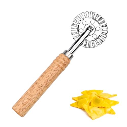 Long Handle Large Cutter Wheel - Exquisite Wooden Handle, Perfect for Pasta, Pizza, Ravioli, Pastry,Cookie - Versatile Crinkle and Biscuit Cutter for Effortless Slicing - color: Long Handle Large Cutter Wheel