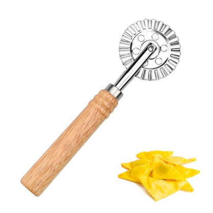 Long Handle Large Cutter Wheel - Exquisite Wooden Handle, Perfect for Pasta, Pizza, Ravioli, Pastry,Cookie - Versatile Crinkle and Biscuit Cutter for Effortless Slicing - color: Long Handle Large Cutter Wheel
