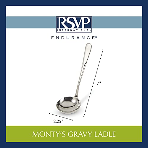 RSVP International Endurance Flatware Collection Stainless Steel, Dishwasher Safe, Gravy Ladle - size: Gravy Ladle