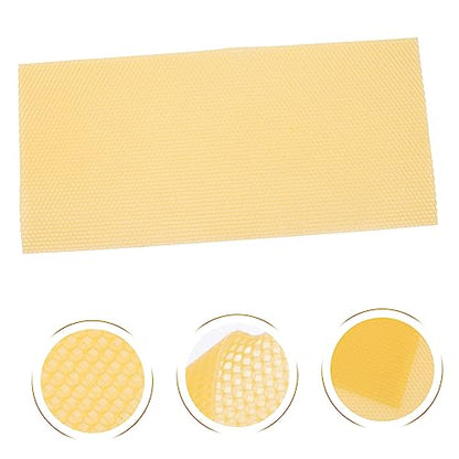 Happyyami 30pcs Beekeeping Essentials Beehive Wax Foundation Sheets Honeycomb Cell Frames DIY Beehive Building Natural Beeswax Sheets