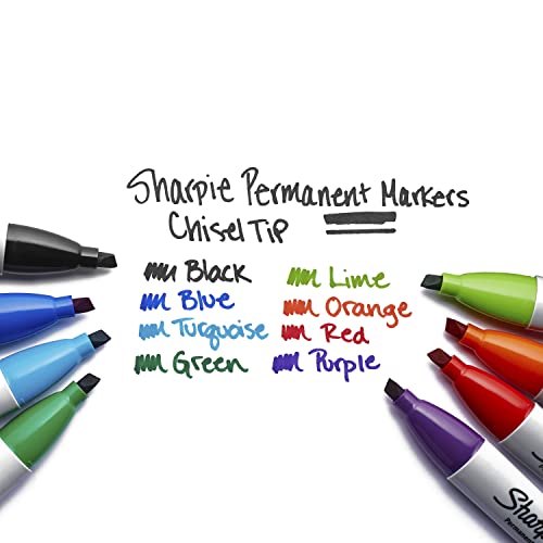SHARPIE Permanent Markers, Large, Chisel Tip, Black,Marks on Paper, Plastic, Metal, and More, 4 Count (Pack of 2) - size: 4 Count (Pack of 2)