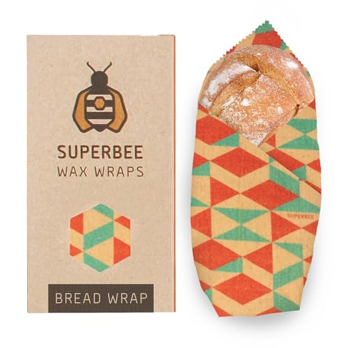 SUPERBEE Beeswax Bread Wrap, Reusable Beeswax Wrap for Food, Wrap Bread, Reusable Bees Wrap Paper for Wrapping Vegetables, Cheese Paper, Bowl Covers and Sandwich Wrapping, XXL (Retro Vibes) - color: Retro Vibes