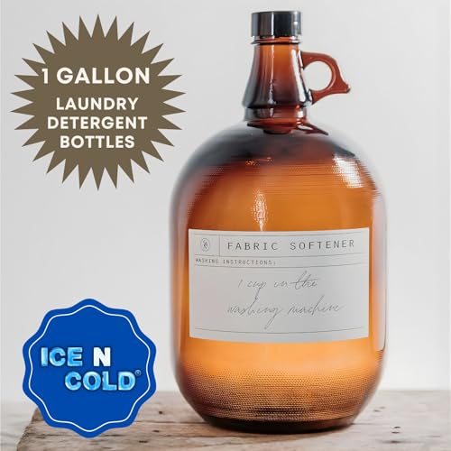 1 Gallon (128oz) Amber Glass Jug With 38mm Cap | Pack of 6 | FAST SAME DAY SHIPPING