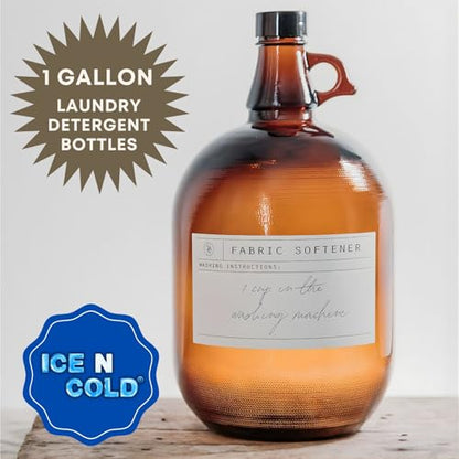 1 Gallon (128oz) Amber Glass Jug With 38mm Cap | Pack of 6 | FAST SAME DAY SHIPPING