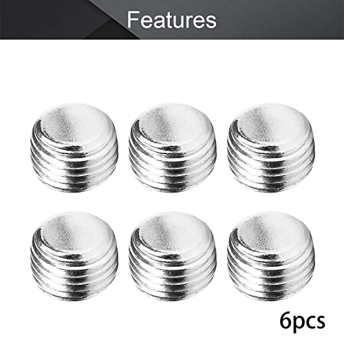 Othmro 6pcs Iron Hex Socket Pipe Fitting, 1/2" Female Thread Hose Adapter Connector Fit for 0.49" Tubes Pipe Plug Fitting Assortment Set for Garden Pipe Pneumatic Solenoid Valve Silver - size: 6pcs 1/2"