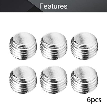 Othmro 6pcs Iron Hex Socket Pipe Fitting, 1/2" Female Thread Hose Adapter Connector Fit for 0.49" Tubes Pipe Plug Fitting Assortment Set for Garden Pipe Pneumatic Solenoid Valve Silver - size: 6pcs 1/2"