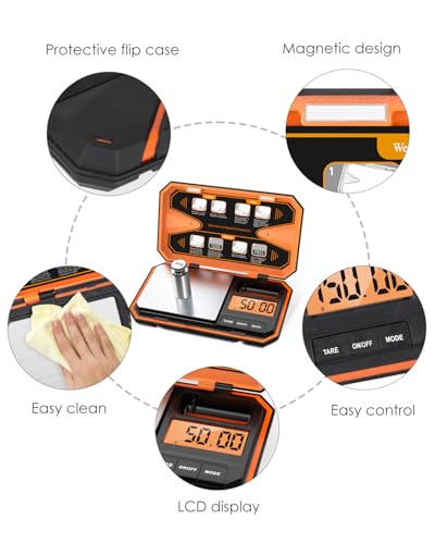 Digital Pocket Scale, High-Precision 500g x 0.01g Gram Scale with 50g Calibration Weight, Mini 6 Units Jewelry Scale with LCD Display, Tare Function for Food, Jewelry, Coin, Coffee, Battery Included - size: 500g/0.01g