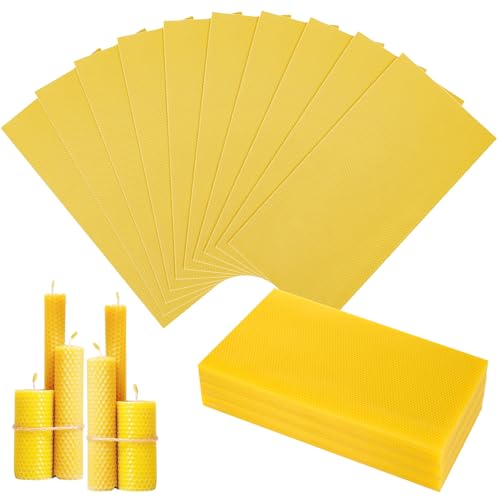 LDHHYH 30PCS Beeswax Sheets, Bee Wax Foundation for Bee Frames, Beehive Wax Foundation Sheets for Beekeeping Hive Frames & Candle Making Supplies - 7.6 x 16.3 Inch