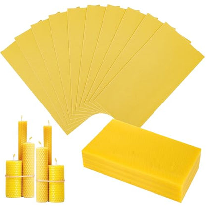 LDHHYH 30PCS Beeswax Sheets, Bee Wax Foundation for Bee Frames, Beehive Wax Foundation Sheets for Beekeeping Hive Frames & Candle Making Supplies - 7.6 x 16.3 Inch
