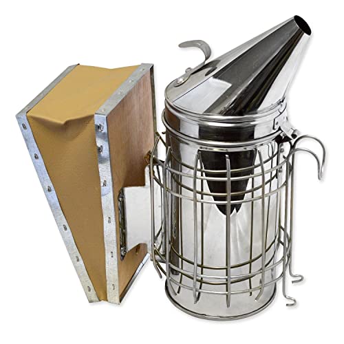 ARC-POWER Bee Hive Smoker Stainless Steel w/Heat Shield Beekeeping Equipment