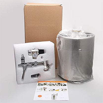 Portable Draft Keg System Stainless Steel Keg Mini Keg Draft System Stainless Steel Portable Mini Keg Dispenser Pressure Regulator Craft Beer Draft Home Brew,2L