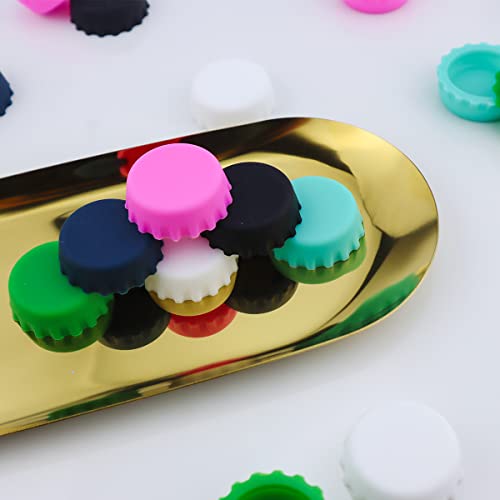 18-Pack Silicone Rubber Bottle Caps: Reusable for Soft Drink, Wine, Beer and Soda Bottles - Kitchen Gadgets (6 Colors)