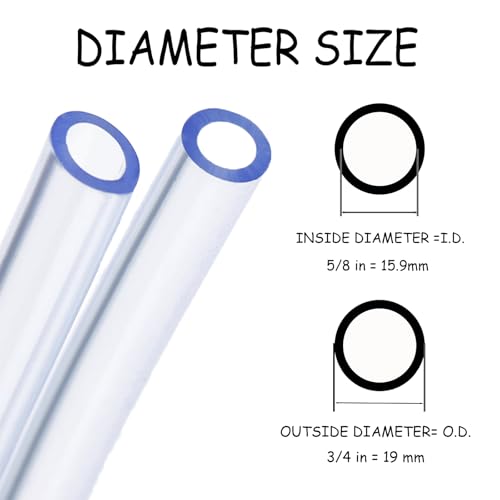 20 Feet PVC- 5/8" ID Clear Vinyl Tubing Food Grade Multipurpose Tube for Beer Line, Kegerator, Wine Making, Aquaponics, Air Hose - size: 5/8" ID, style: 20 Feet