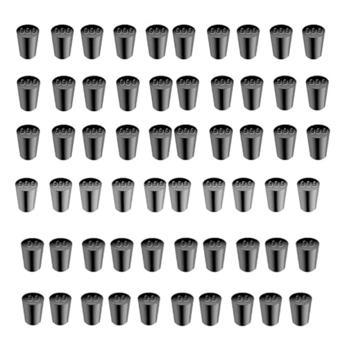 Laboratory Grade Rubber Stoppers, 60 Pieces Assorted Tapered Bungs Set, 000# and 00# Each 000# 40 pcs 00#20pcs Solid Black Round Rubbers Hole Plugs - size: 60pcs 000#and00#