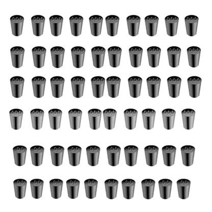 Laboratory Grade Rubber Stoppers, 60 Pieces Assorted Tapered Bungs Set, 000# and 00# Each 000# 40 pcs 00#20pcs Solid Black Round Rubbers Hole Plugs - size: 60pcs 000#and00#