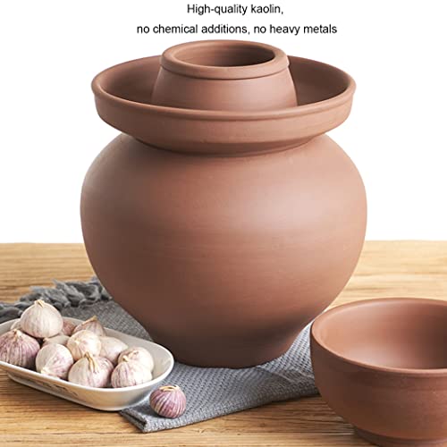 ZHOUXIAO Ceramic Fermentation Crock with Lid, Thickened Porcelain Pickle Jar, Kimchi Pot with Lid Ceramic Food Storage Sealed Containers, Foods Turnip Cabbage Fermenting 4KG
